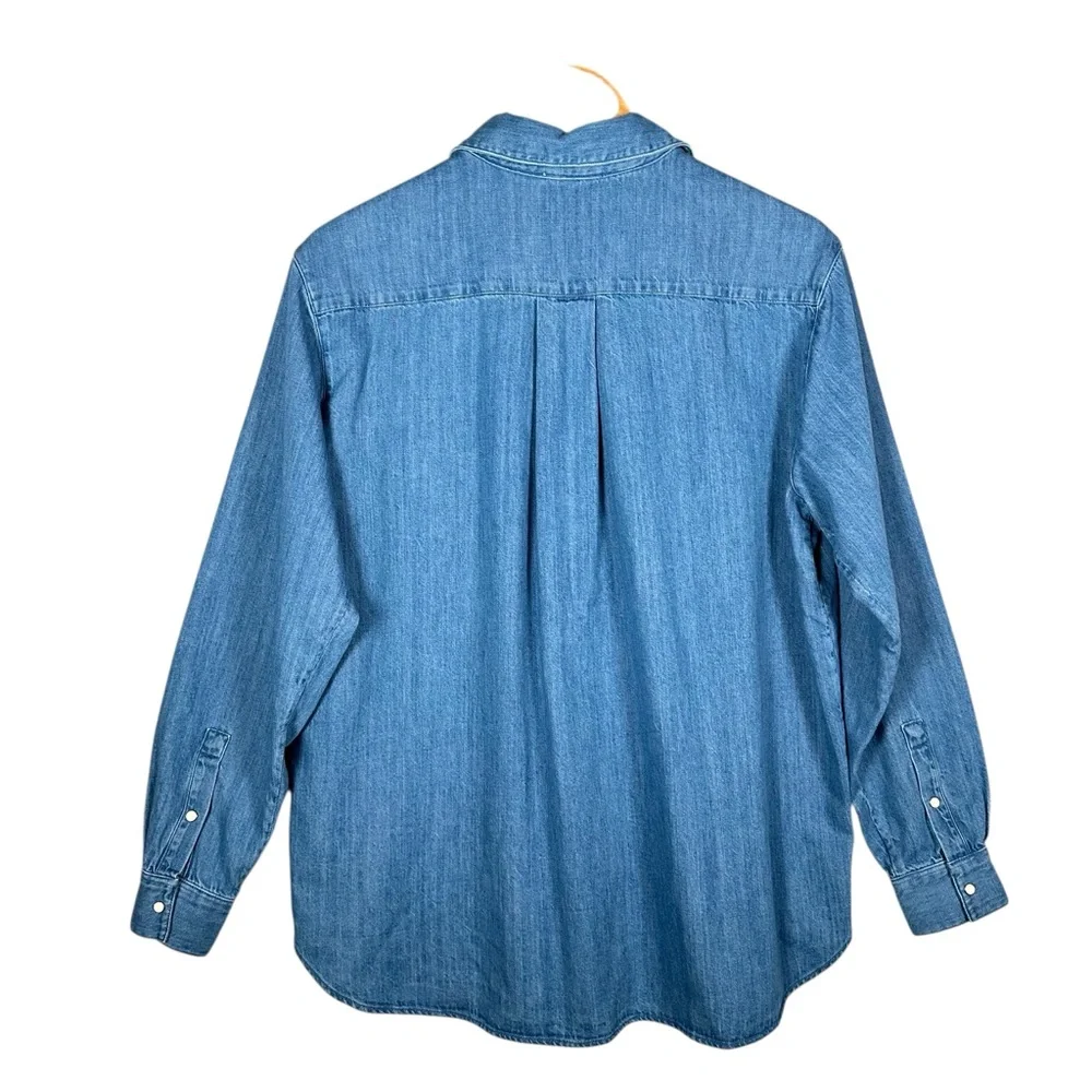 SÉZANE Max Denim Long Sleeve Button Down Shirt - Picture 6 of 15